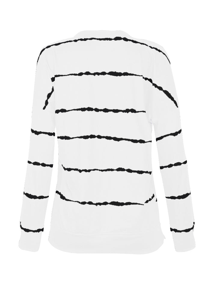 Striped Round Neck T-Shirt-Jewearrings