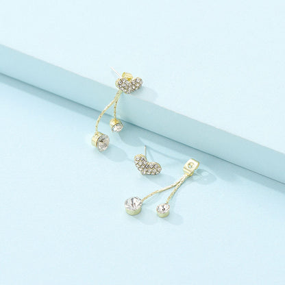 Simple Forest Gold Earrings With Diamonds-Jewearrings