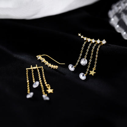 New Female 925 Sterling Silver Tassel Earrings Summer-Jewearrings