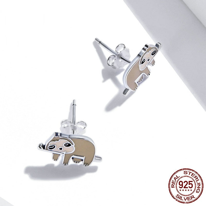 Zoo Series Dripping Oil S925 Women's Silver Earrings-Jewearrings