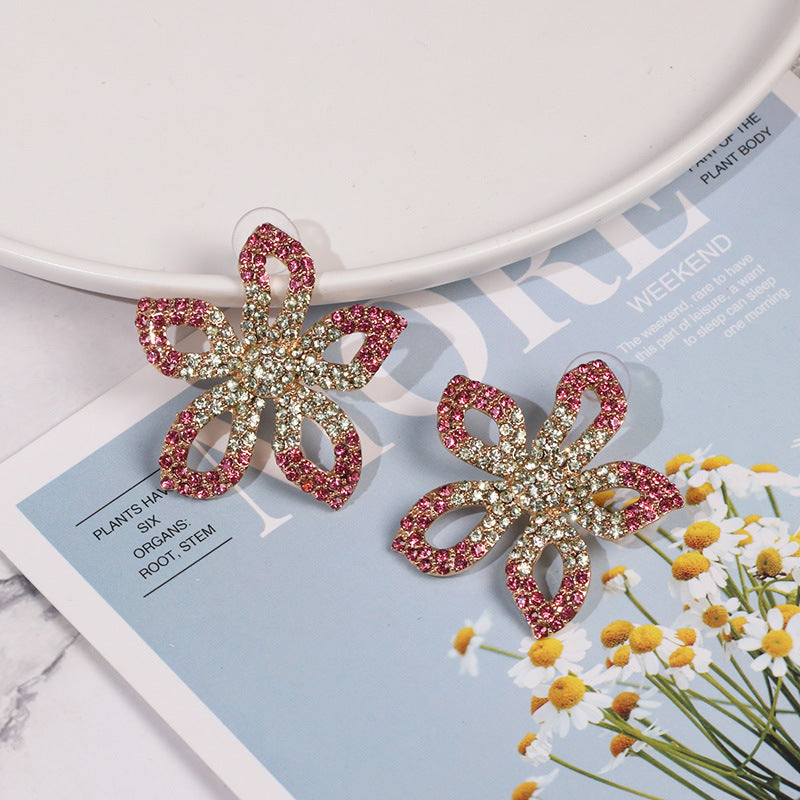 Exquisite fashion stud earrings in colorful diamonds-Jewearrings