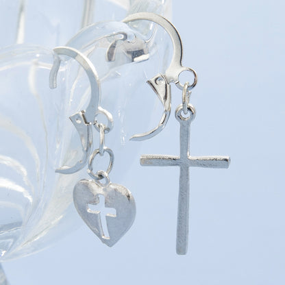 Love Cross Pendant Earrings-Jewearrings