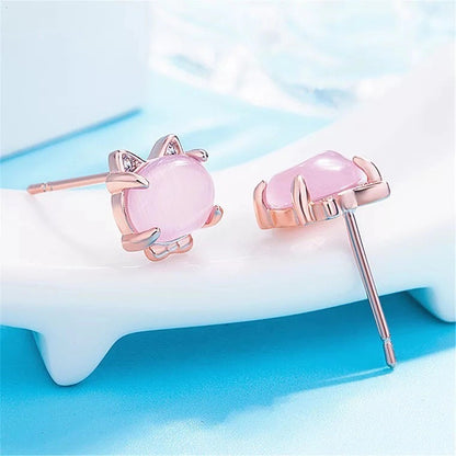 Women's Temperament Fashion Silver Rose Gold-plated Earrings-Jewearrings