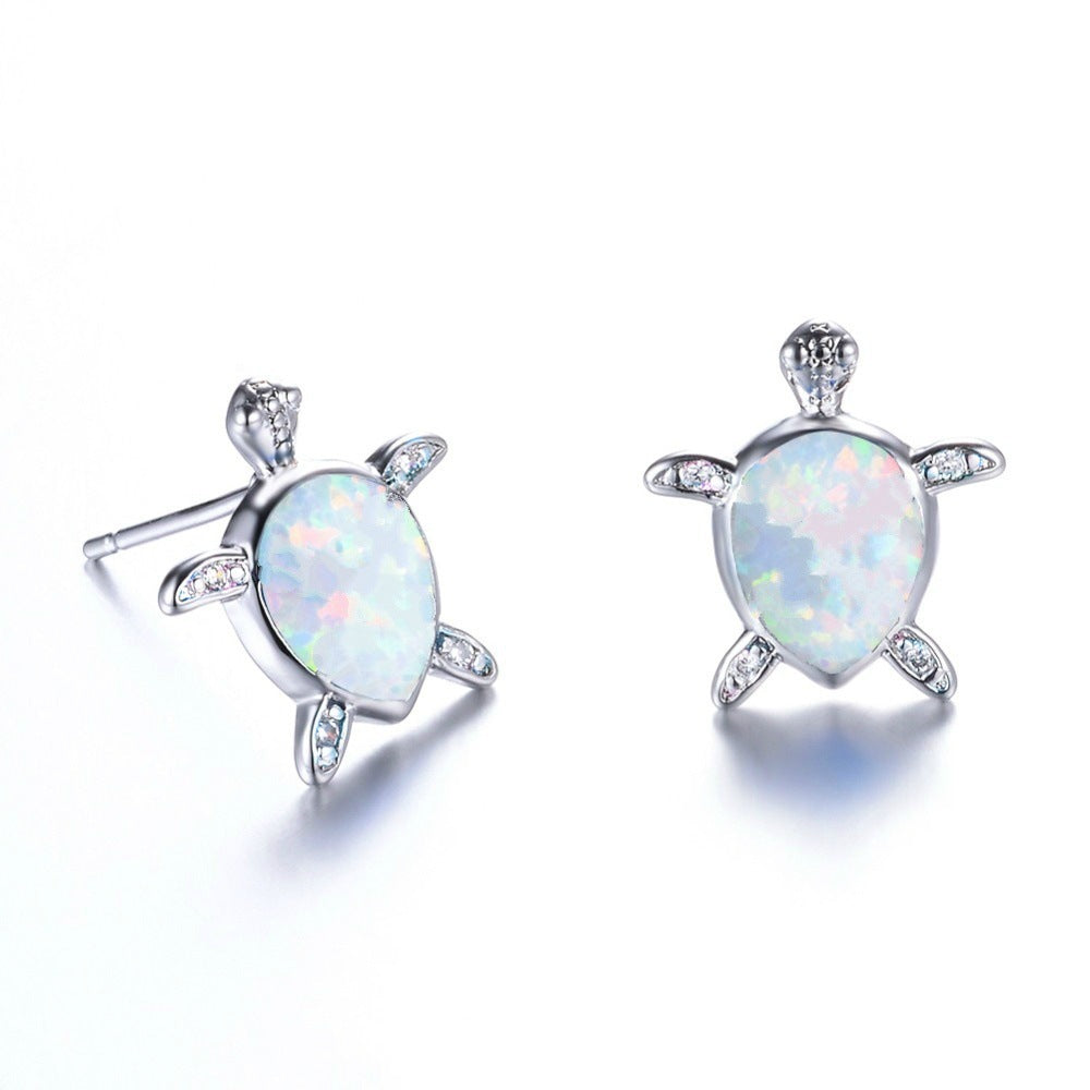 New inlaid aussie earrings love opal woman earrings turtle earrings-Jewearrings