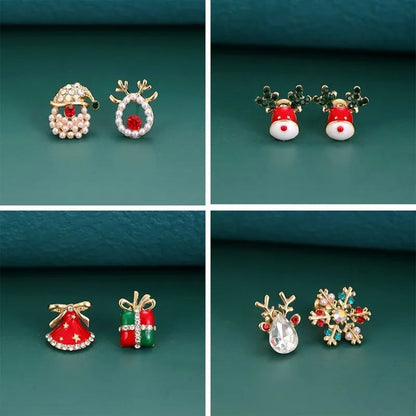 Stud Earrings Women Cartoon Elk Bells Snow-Jewearrings