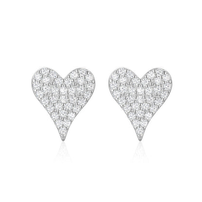 S925 Sterling Silver Full Of Diamonds Romantic Love Earrings-Jewearrings