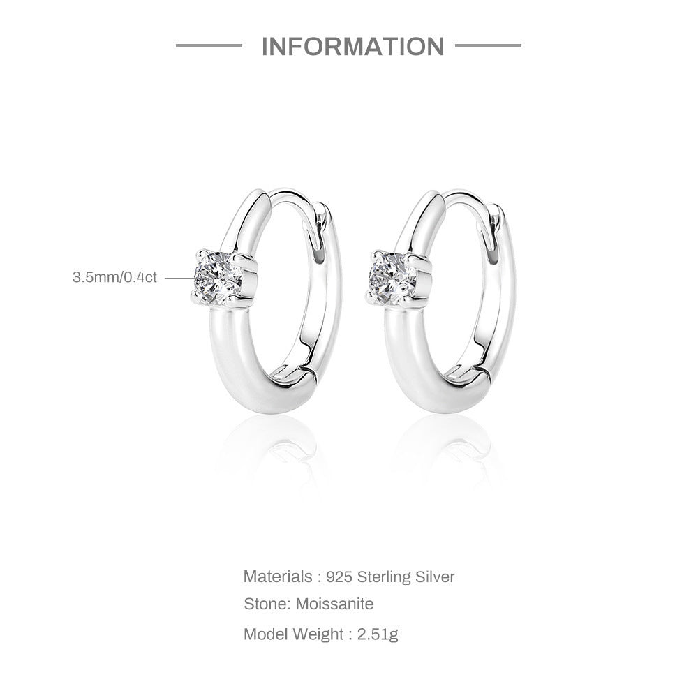 Female S925 Silver Moissanite Trendy Earrings-Jewearrings