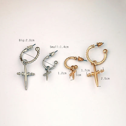 Simple Cross Earrings Women's Graceful And Cute Metal Earrings-Jewearrings