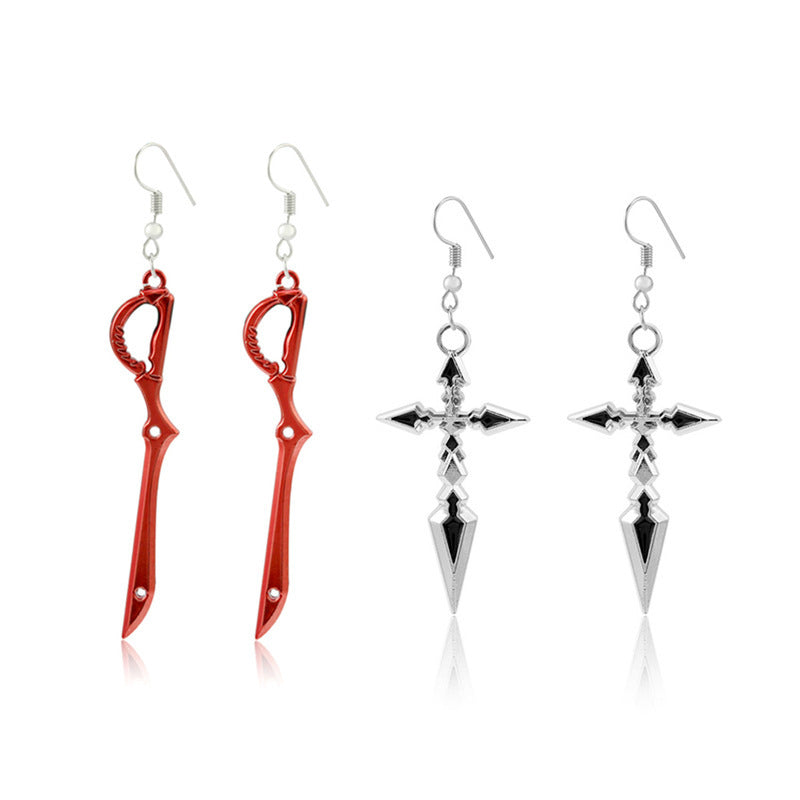 Electroplating Epoxy Cross Zinc Alloy Earrings-Jewearrings