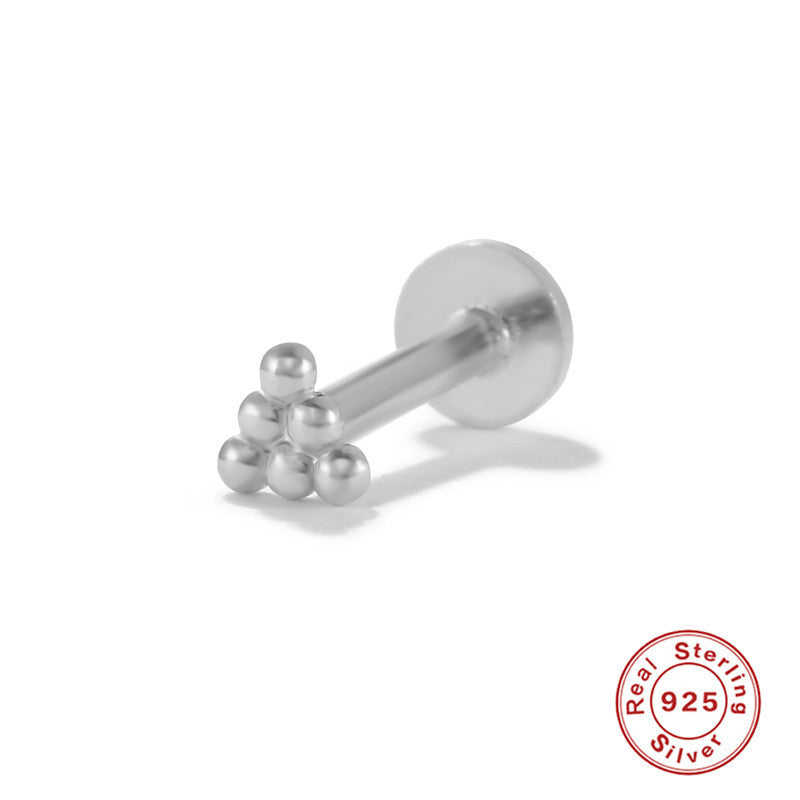 Sterling Silver Flat Head Thread Body Piercing Earrings-Jewearrings