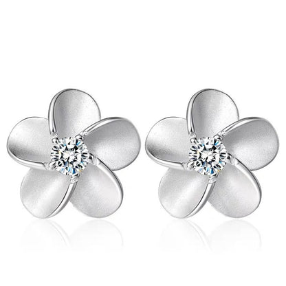 Fashionable Sterling Silver Flower Earrings-Jewearrings