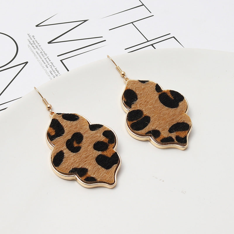 Abalone Shell Leopard Geometric Earrings-Jewearrings