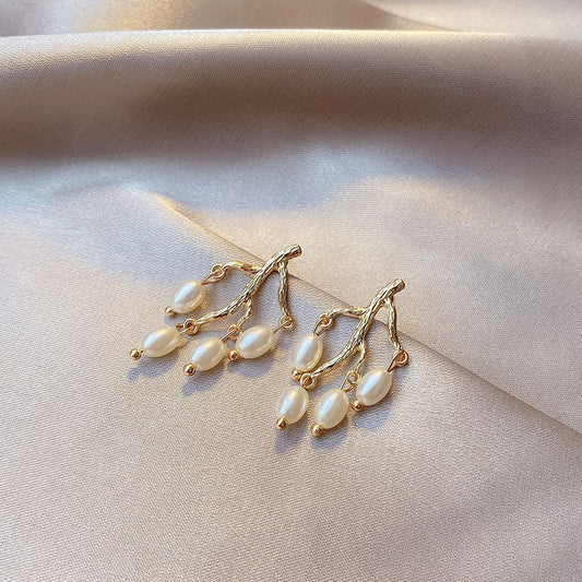 Pearl branch earrings earrings women-Jewearrings