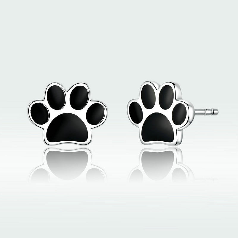 Cute pet claw ring stud earrings s925 sterling silver suit-Jewearrings