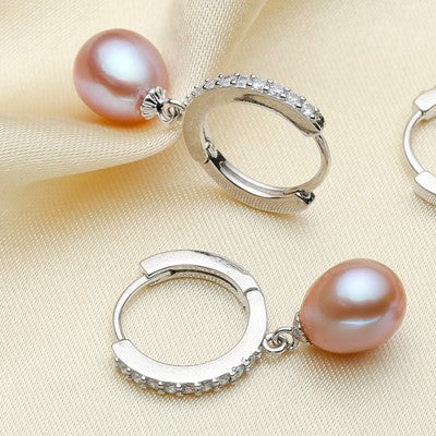 Water Pearl Earrings Ear Ring Finished Parts Female Half Silver Accessories-Jewearrings