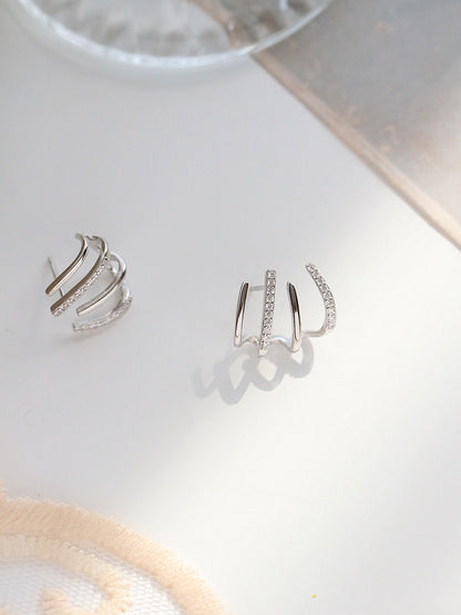 S925 Sterling Silver Earrings Advanced Line Sense-Jewearrings