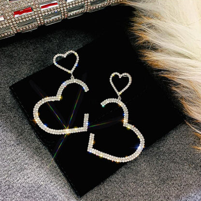 925 Silver Needle Korean Net Red Love Earrings-Jewearrings