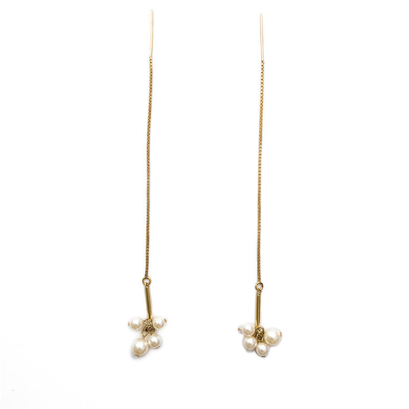 Pearl Earline Long Earrings-Jewearrings