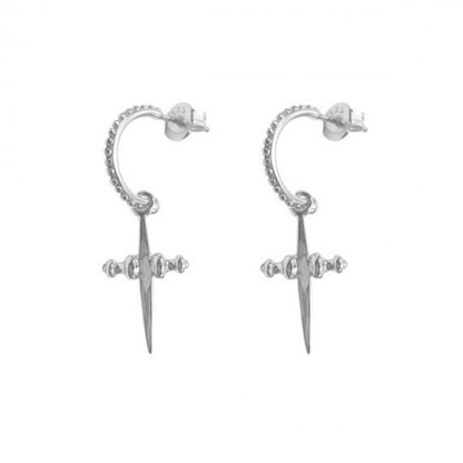 Simple cross silver earrings-Jewearrings