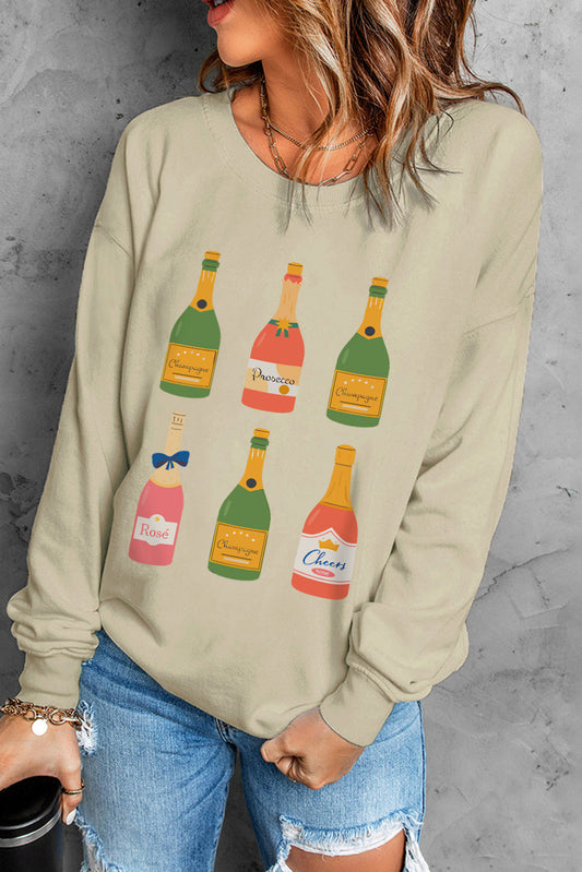 Graphic Round Neck Dropped Shoulder Sweatshirt-Jewearrings