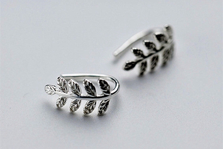 Women's Simple Mini Tree Technology Leaf-shapepd Stud Earrings-Jewearrings