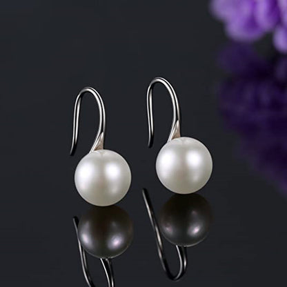 Simple 925 Silver Elegant Women's Pearl Stud Earrings-Jewearrings