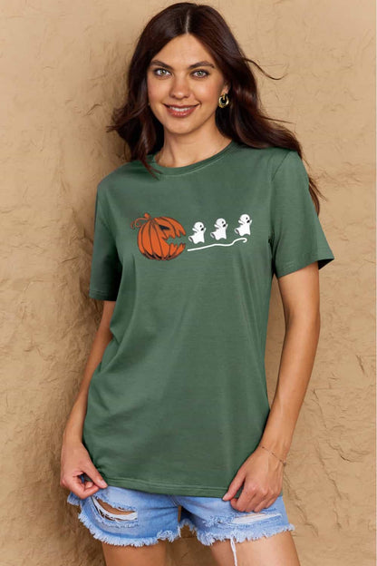 Simply Love Full Size Jack-O'-Lantern Graphic Cotton T-Shirt-Jewearrings