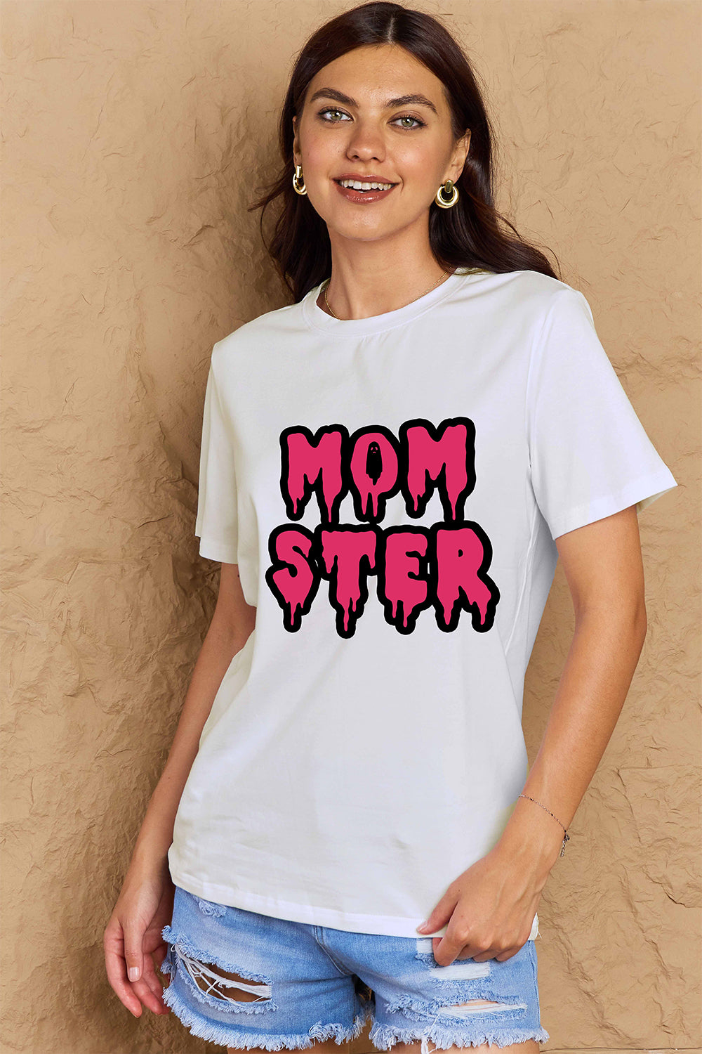 Simply Love Full Size MOM STER Graphic Cotton T-Shirt-Jewearrings