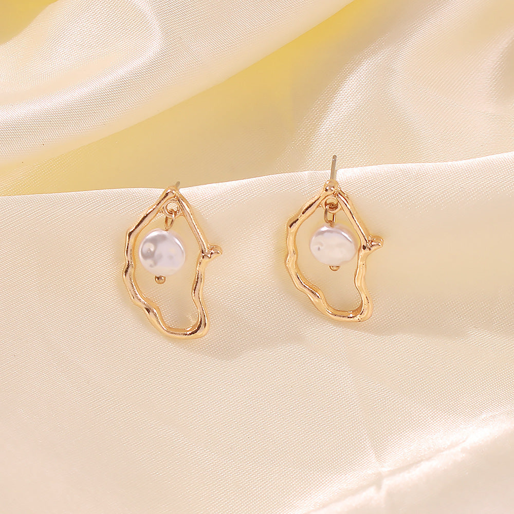 Irregular Pearl Earrings-Jewearrings