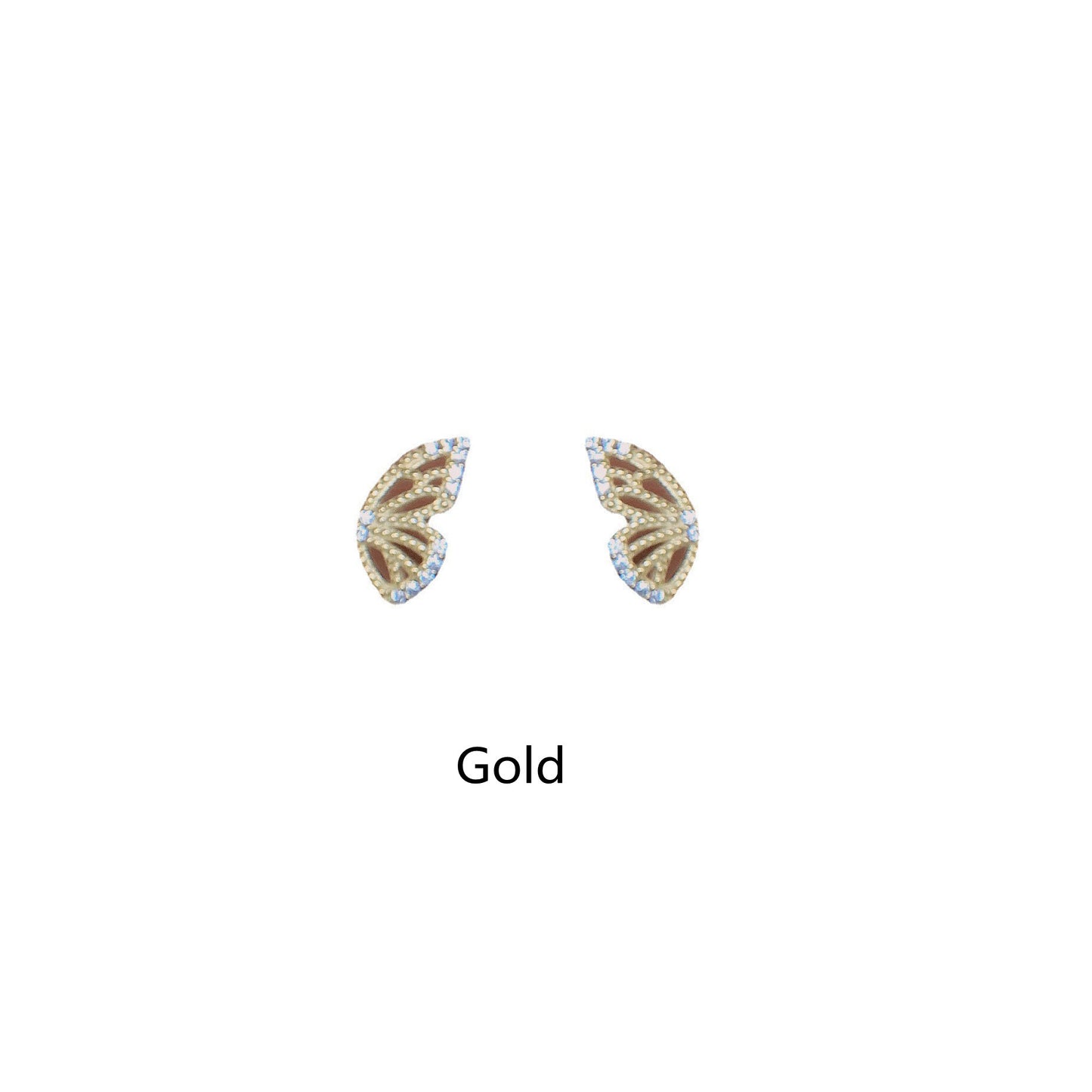 925 Silver Needle Stud Earrings Female Single-winged Butterfly Hollow-Jewearrings