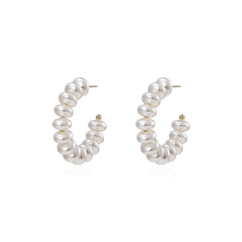 Vintage imitation pearl earrings-Jewearrings