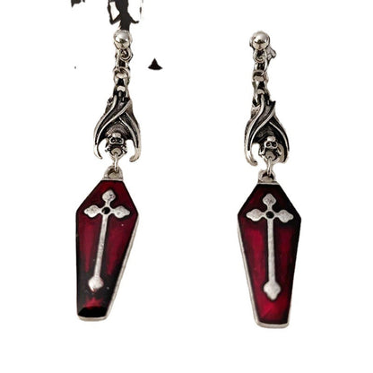 Women's Fashion Gothic Coffin Cross Earrings-Jewearrings