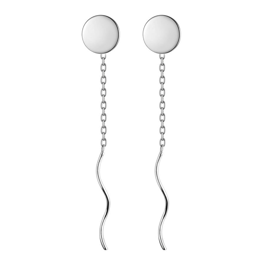 Women's Fashion Sweet Round Silver Earrings-Jewearrings