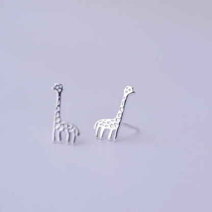 S925 Sterling Silver Lovely Sweet Style Exquisite Giraffe Shape Earrings-Jewearrings