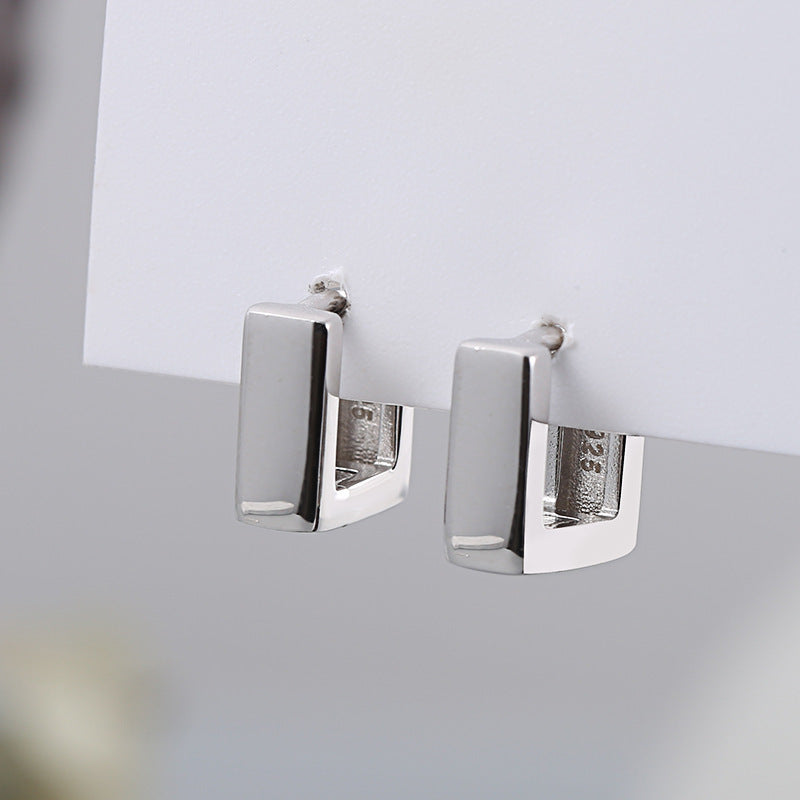 925 Sterling Silver Unique Creative Simple Square Earrings Accessories-Jewearrings