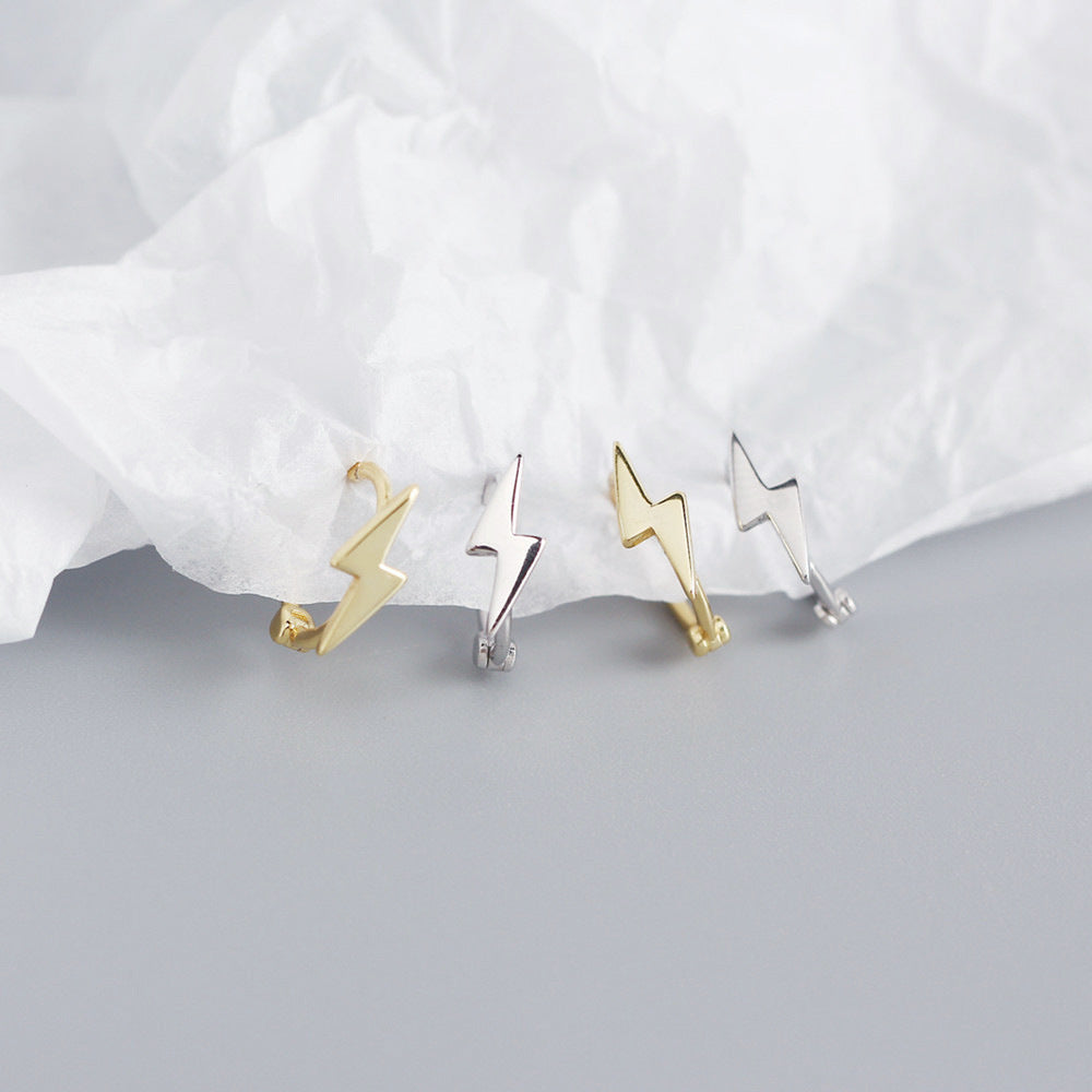 Miniature Lightning Mini Earrings in Sterling Silver-Jewearrings