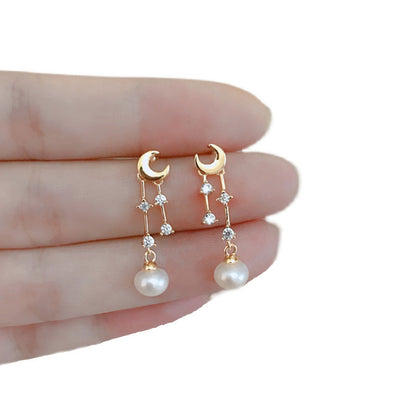 Design Sensation Meteor Shower Stud Earrings Natural Pearls-Jewearrings