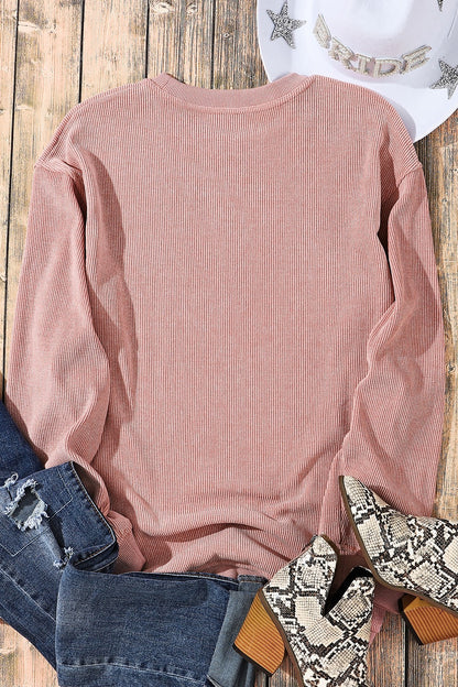 Bow Sequin Round Neck Sweatshirt-Jewearrings