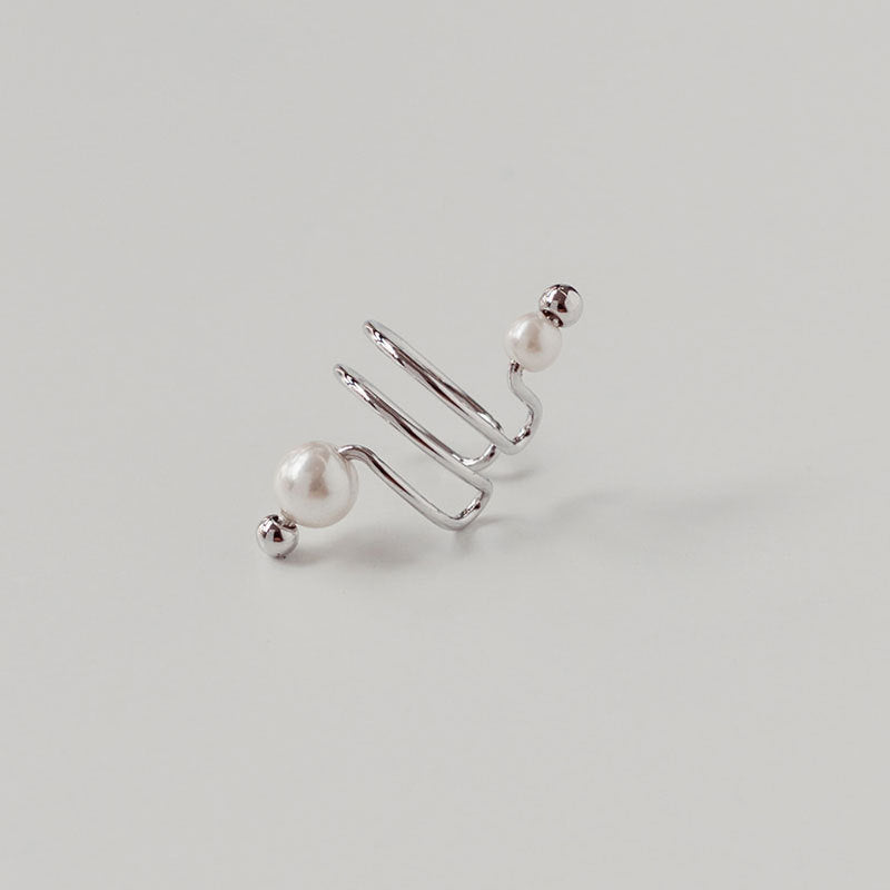 Minimalist Line Pearl Ear Bone Clip Design Pearl Earrings-Jewearrings