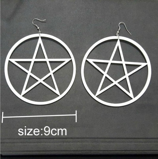 577E earrings acrylic nightclub style exaggerated super large European and American popular five-pointed star five-pointed star round jewelry factory-Jewearrings