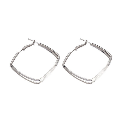 925 Silver Needle European And American Double Geometric Earrings-Jewearrings