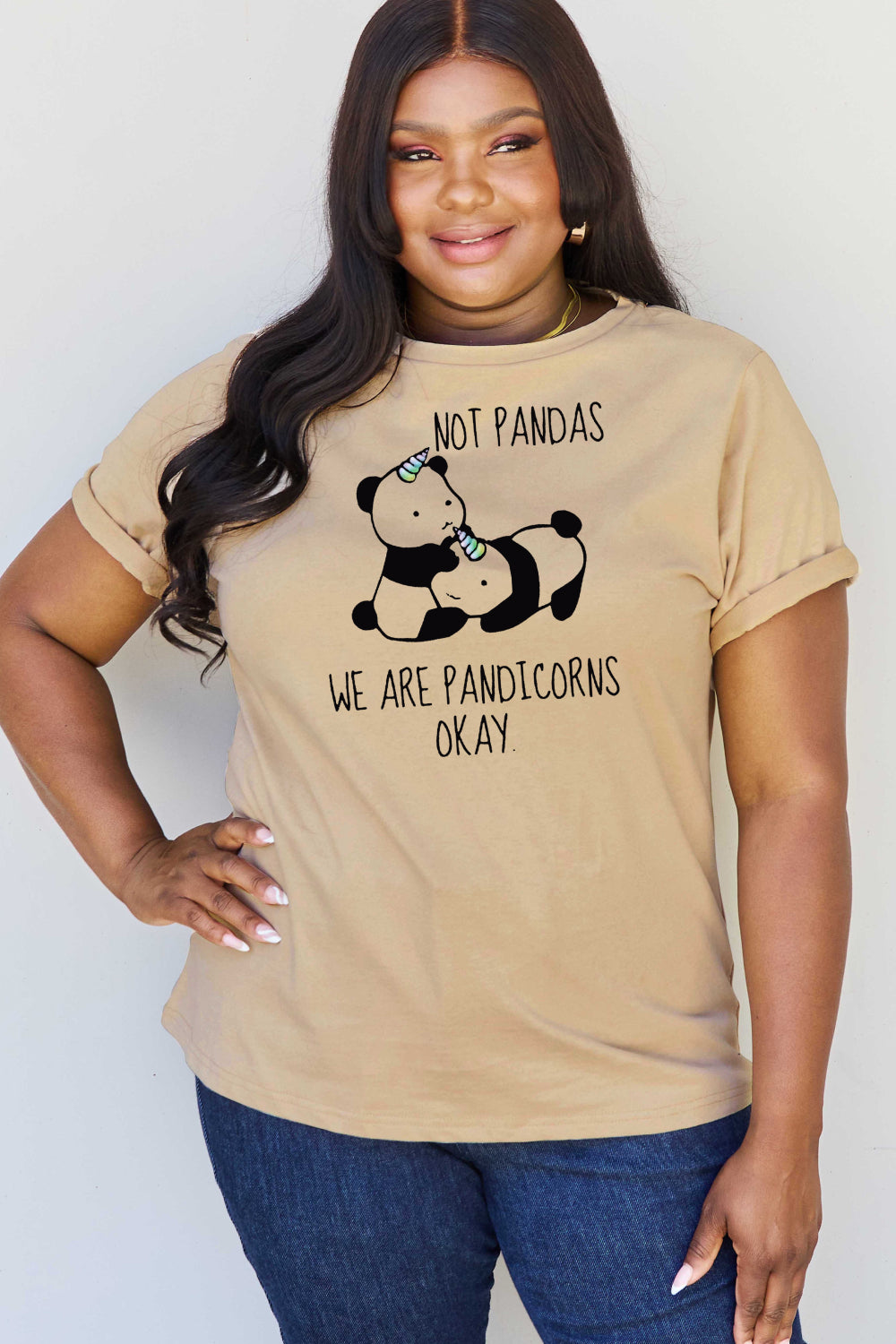 Simply Love Full Size Pandicorn Graphic Cotton T-Shirt-Jewearrings