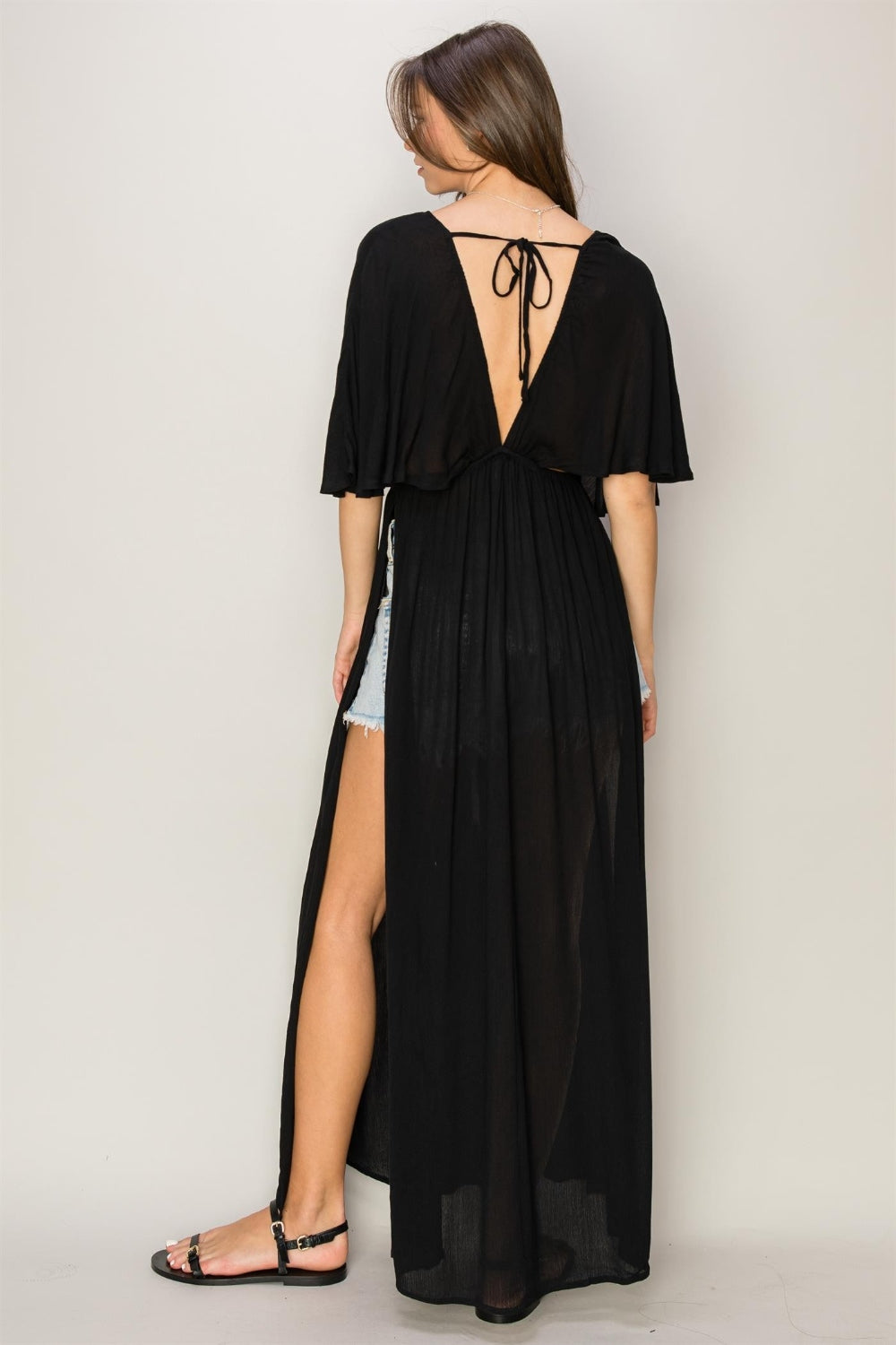 HYFVE Tie Back Maxi Split Cover Up Dress-Jewearrings