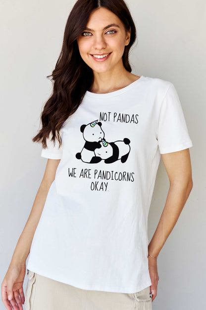 Simply Love Full Size Pandicorn Graphic Cotton T-Shirt-Jewearrings