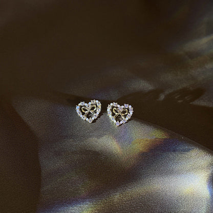 Light Luxury Niche Design Love Bow Earrings-Jewearrings