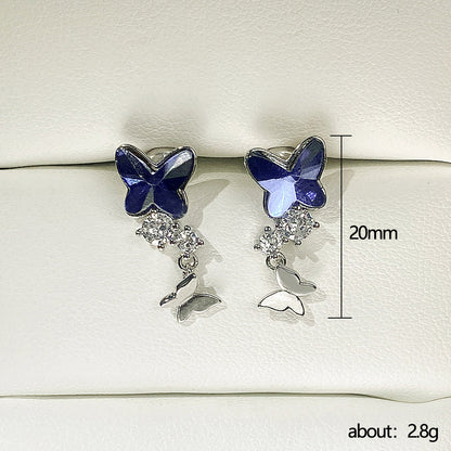 Women's High-grade Crystal Bow Earrings-Jewearrings