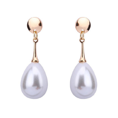 Waterdrop pearl simple personality earrings-Jewearrings