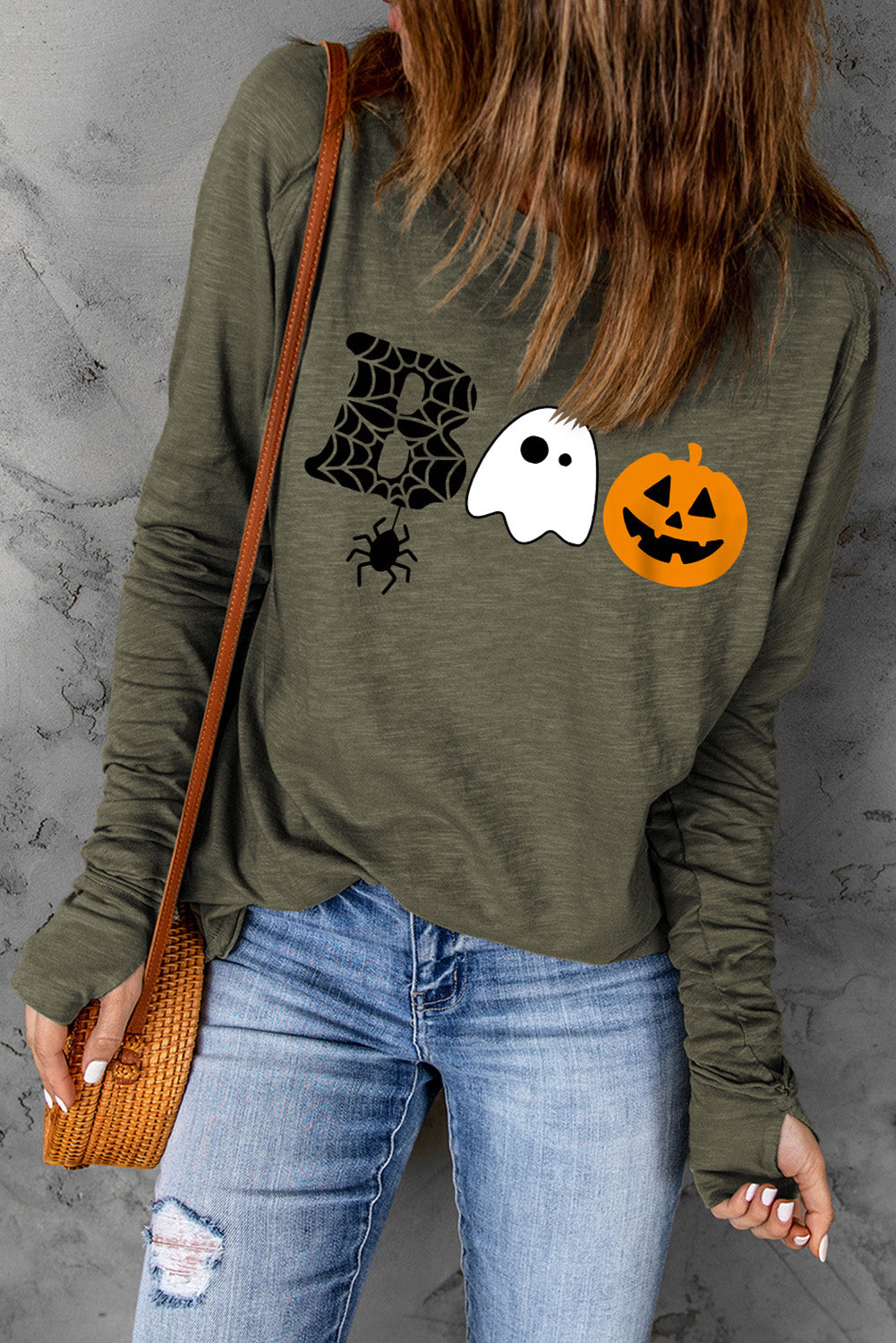 Halloween Graphic Long Sleeve T-Shirt-Jewearrings