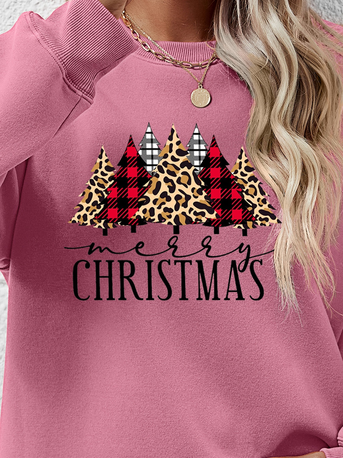 MERRY CHRISTMAS Round Neck Long Sleeve Sweatshirt-Jewearrings