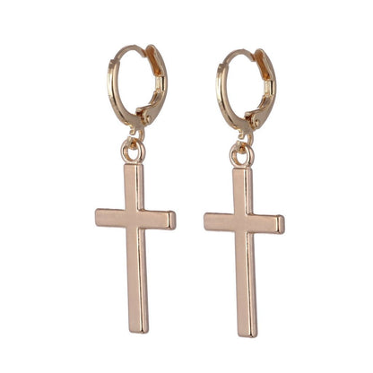 Glossy Cross Earrings-Jewearrings